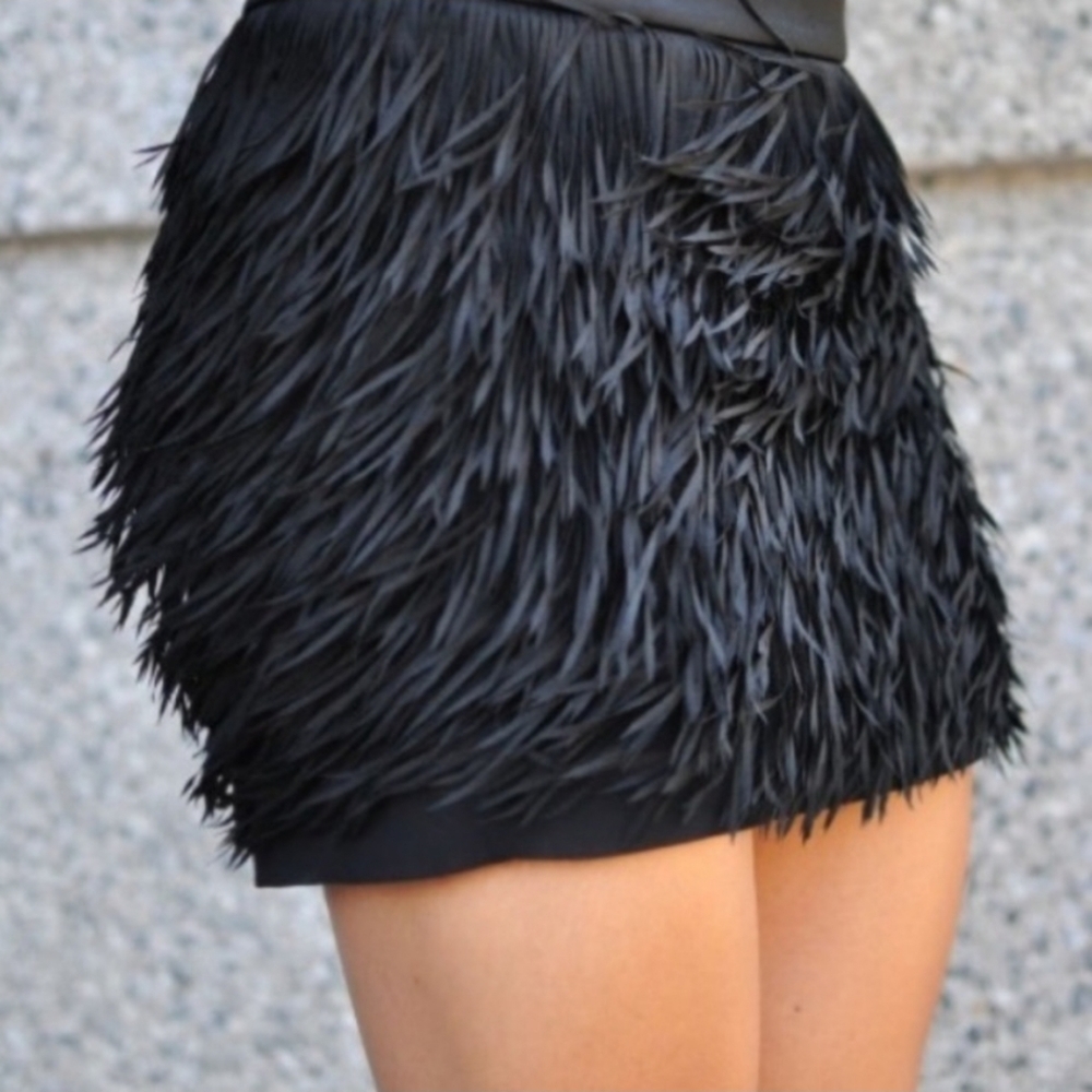 Express Fringe Mini Skirt